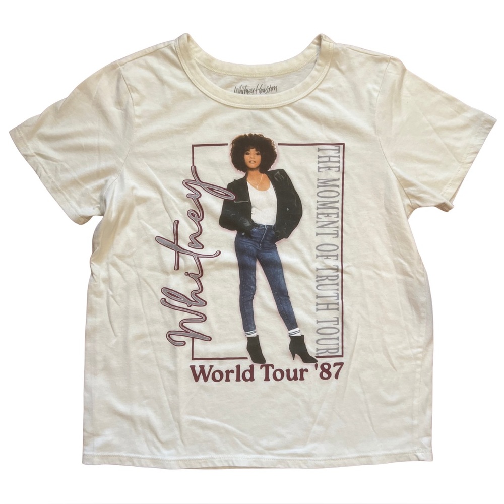 Whitney Houston World Tour '87 Graphic Tee - Beige